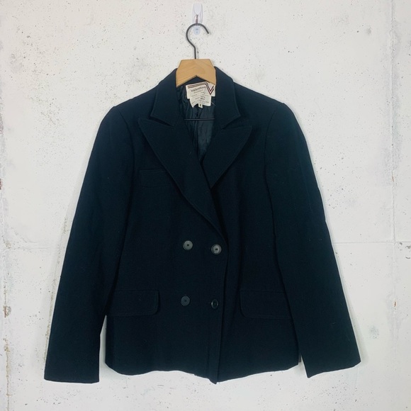 Valentino Jackets & Blazers - Valentino Black Wool Blazer Button Jacket Size 8